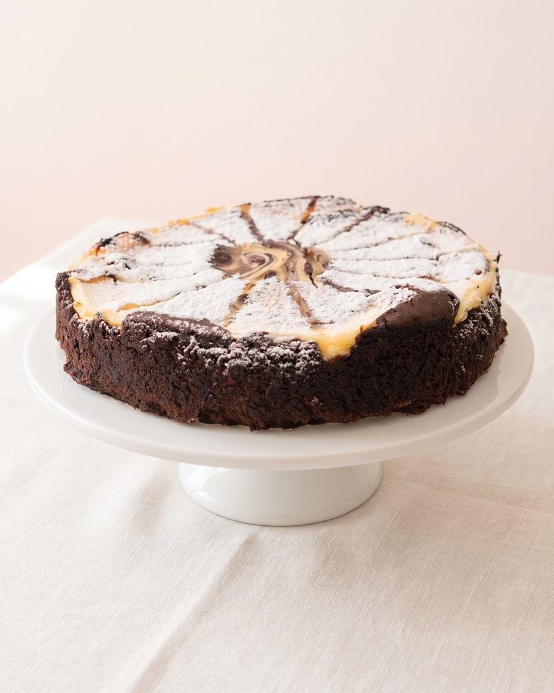 Käse-Schokokuchen + Kirschen