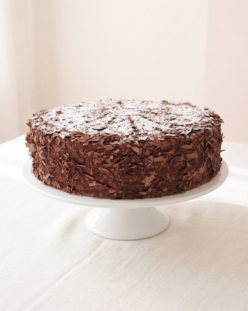 Schokosahne mit frischer Erdbeeren
