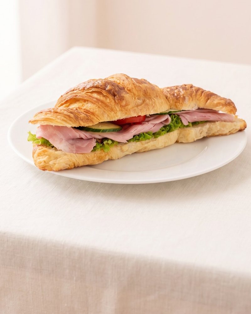 Belegtes Mini Croissant - gekochter Schinken