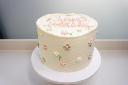 Happy Birthday Cake "Pastel Flowers"